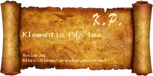Klementis Pálma névjegykártya